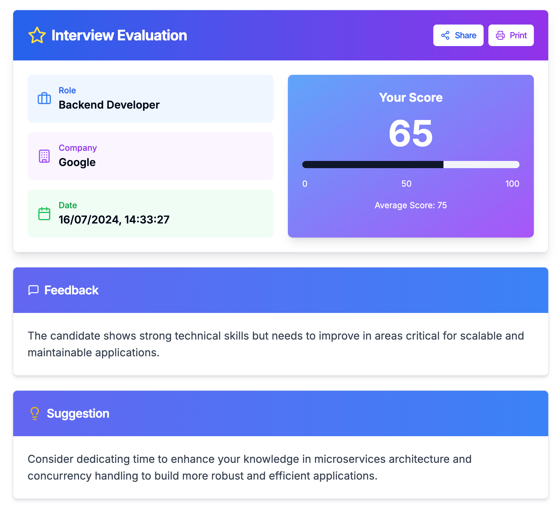 strengths and areas for improvement